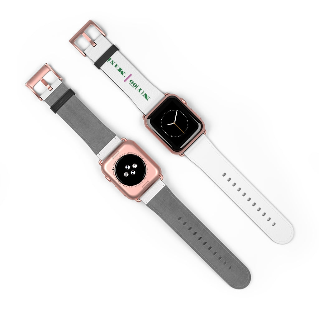 N(y)o͞o ˈMənē Watch Band - Pink Strip