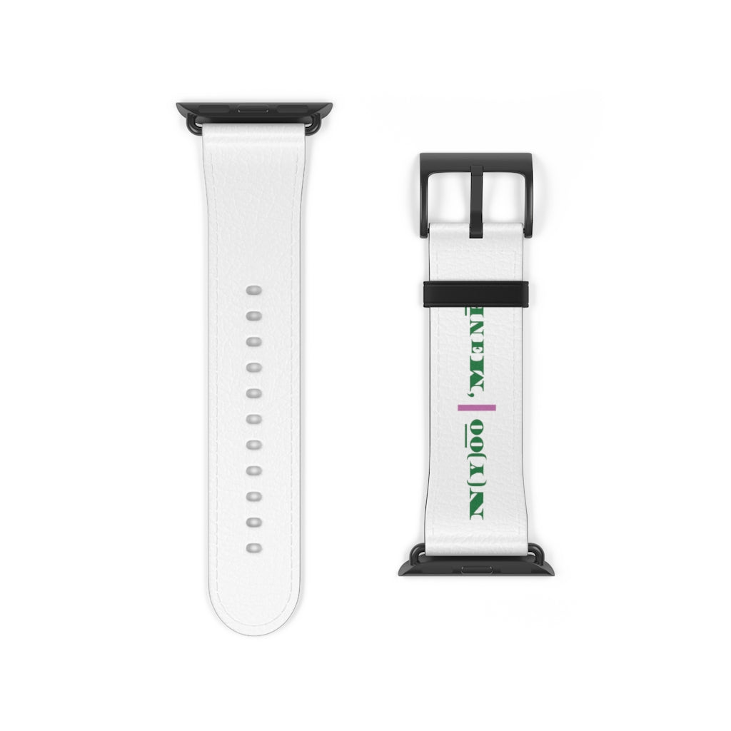 N(y)o͞o ˈMənē Watch Band - Pink Strip