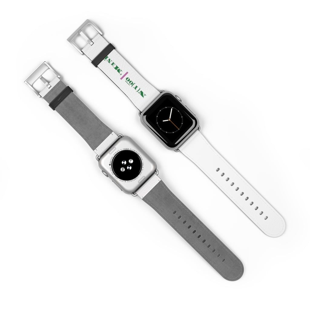 N(y)o͞o ˈMənē Watch Band - Pink Strip