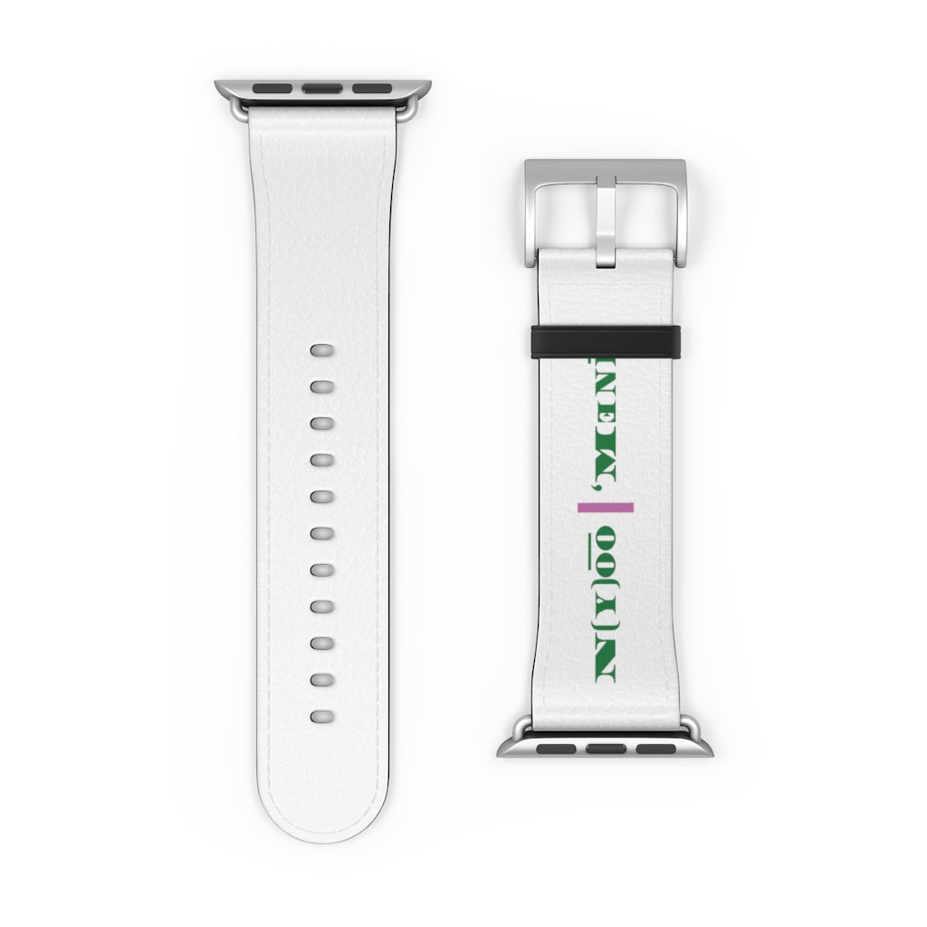 N(y)o͞o ˈMənē Watch Band - Pink Strip