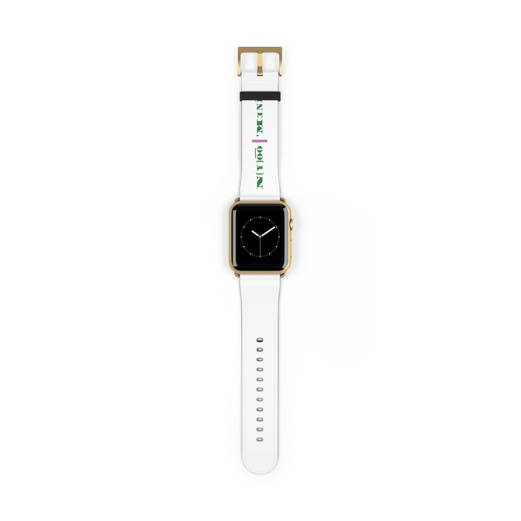 N(y)o͞o ˈMənē Watch Band - Pink Strip