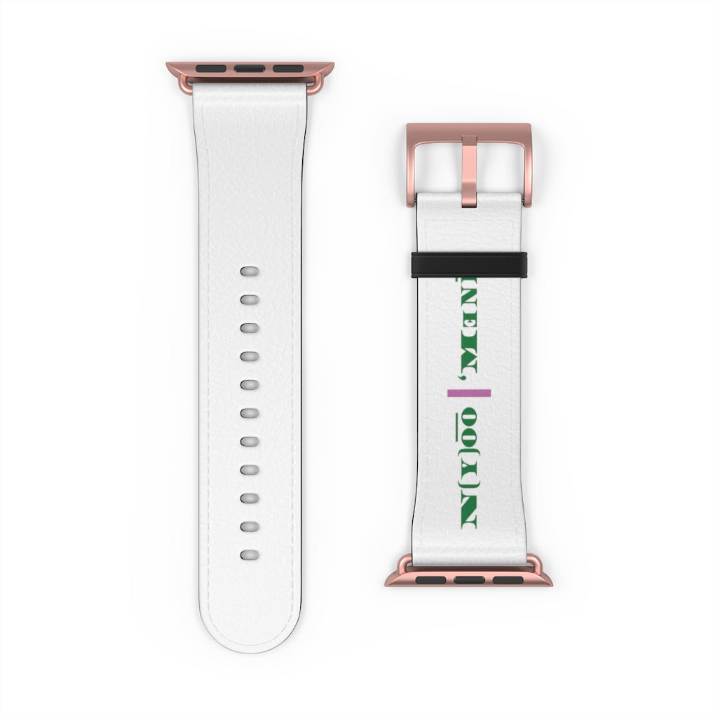 N(y)o͞o ˈMənē Watch Band - Pink Strip