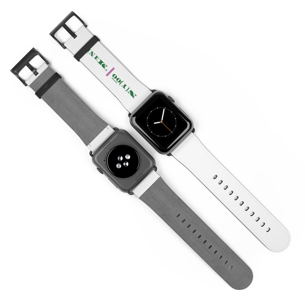 N(y)o͞o ˈMənē Watch Band - Pink Strip