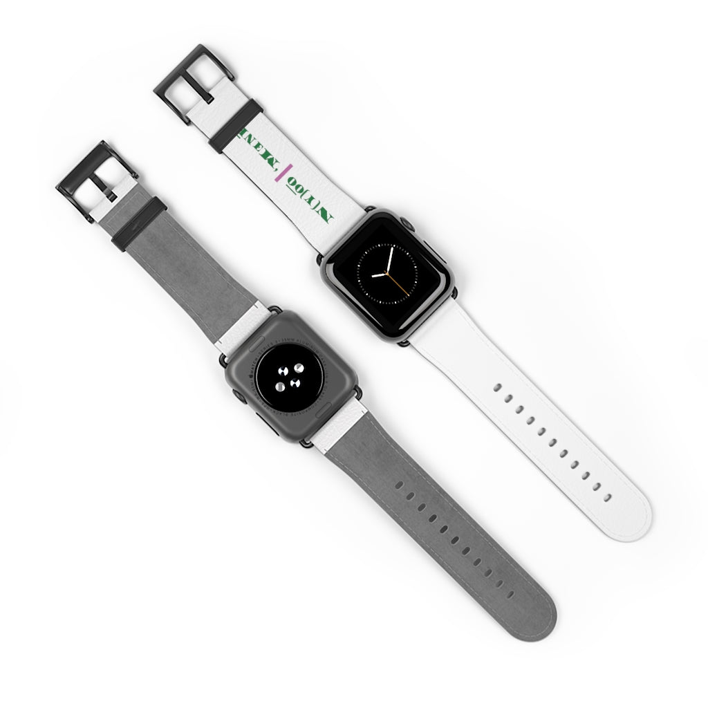 N(y)o͞o ˈMənē Watch Band - Pink Strip