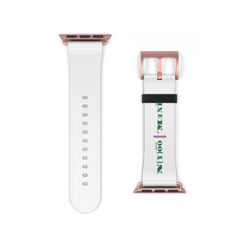 N(y)o͞o ˈMənē Watch Band - Pink Strip