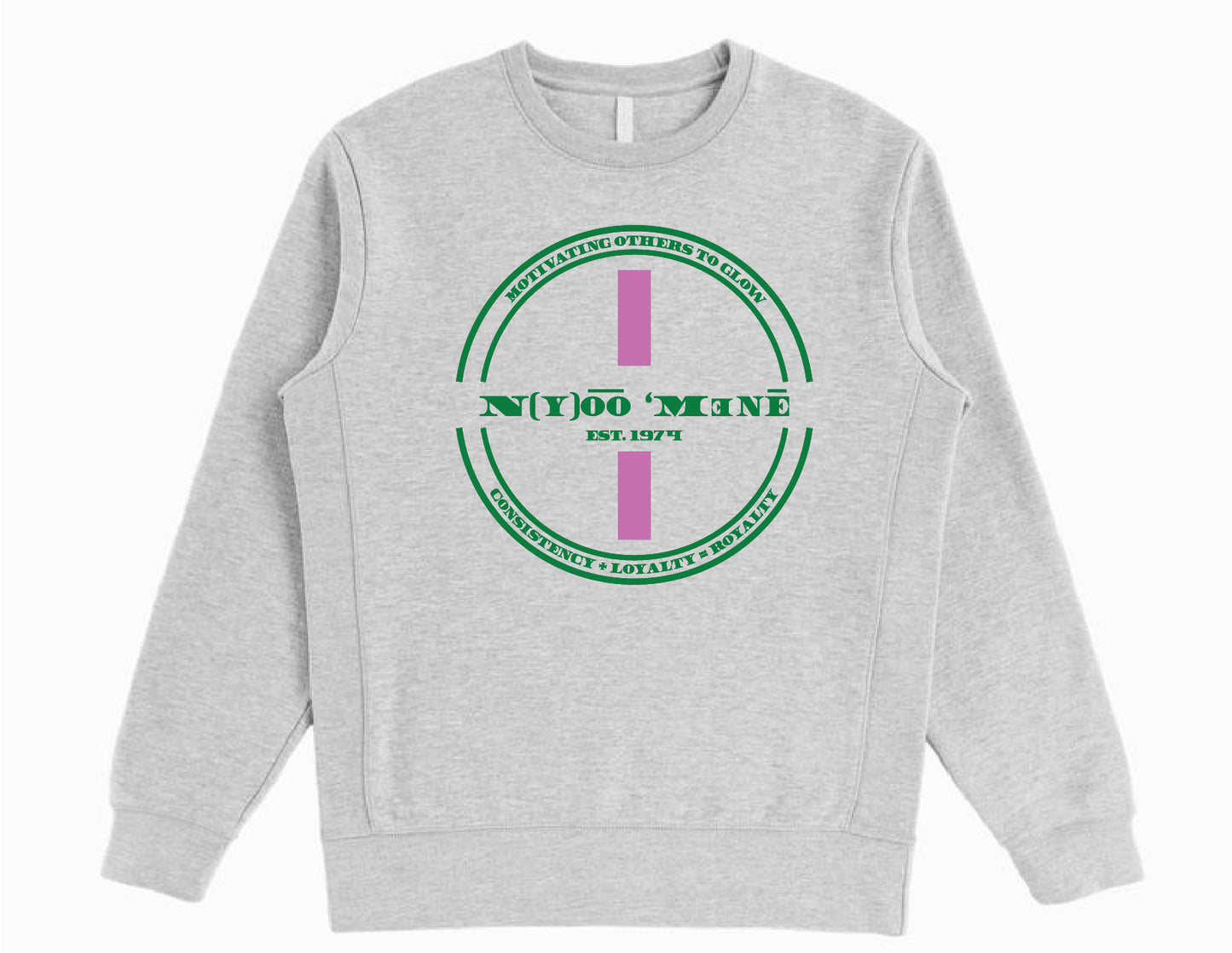 Organic Crewneck Pullover - Pink Strip