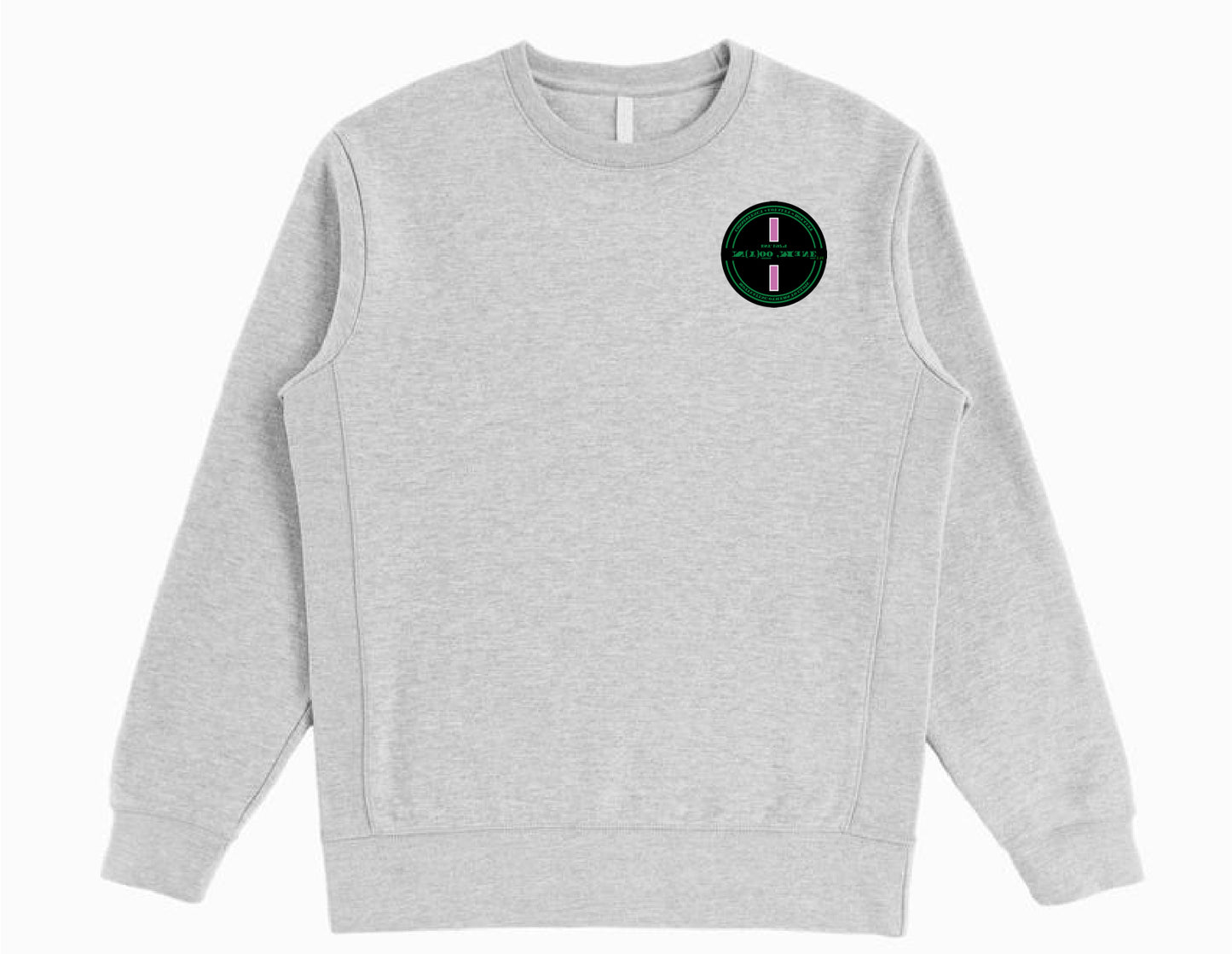 Organic Crewneck - Pink Strip Patch