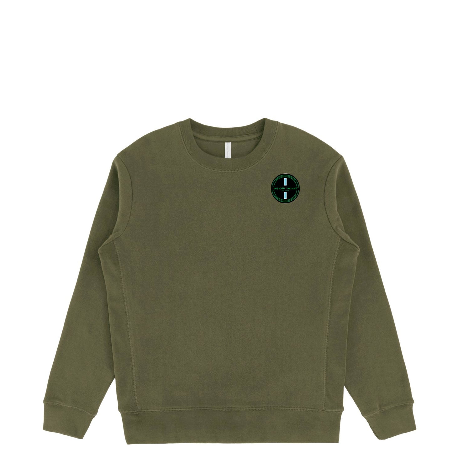 Organic Crewneck - Blue Strip Patch