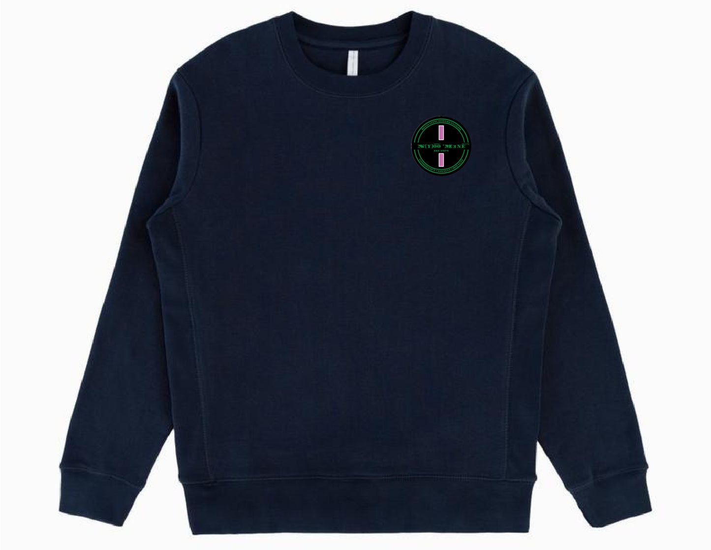 Organic Crewneck - Pink Strip Patch