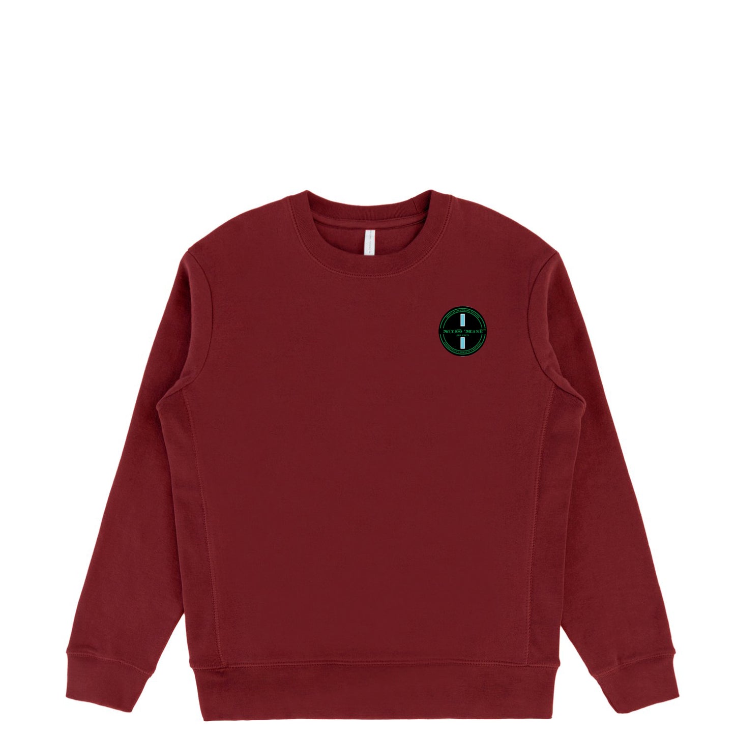 Organic Crewneck - Blue Strip Patch