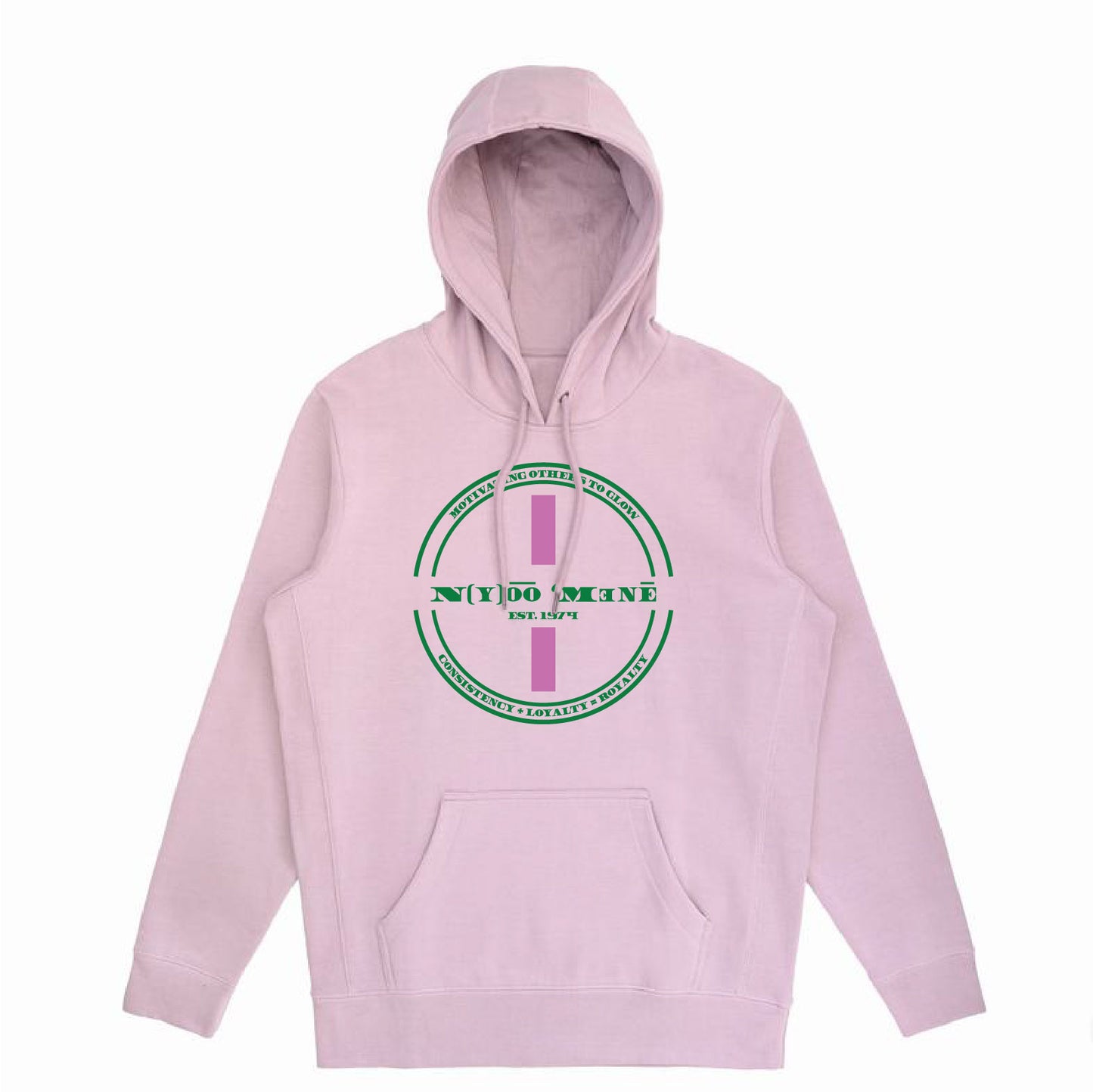 Organic Hooded Pullover - Pink Strip