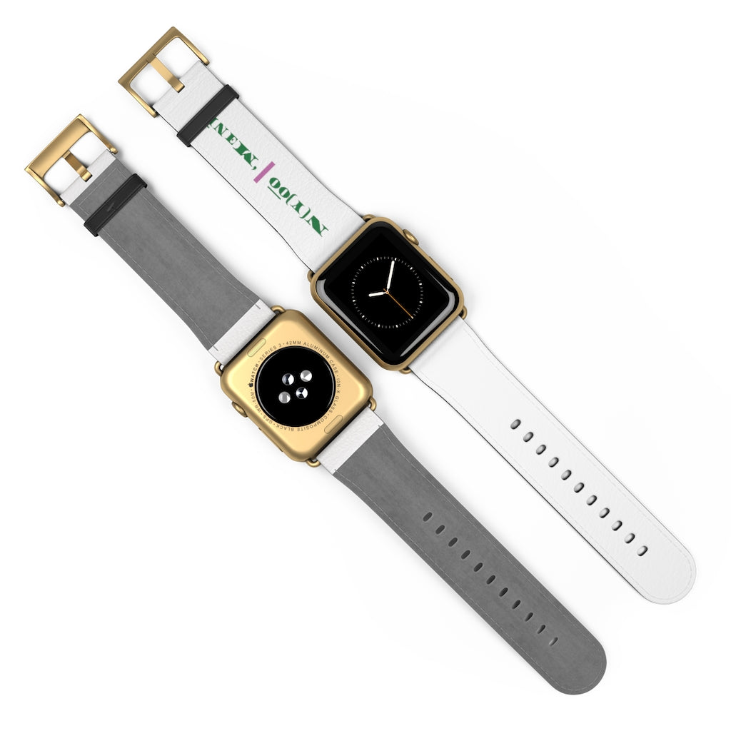 N(y)o͞o ˈMənē Watch Band - Pink Strip