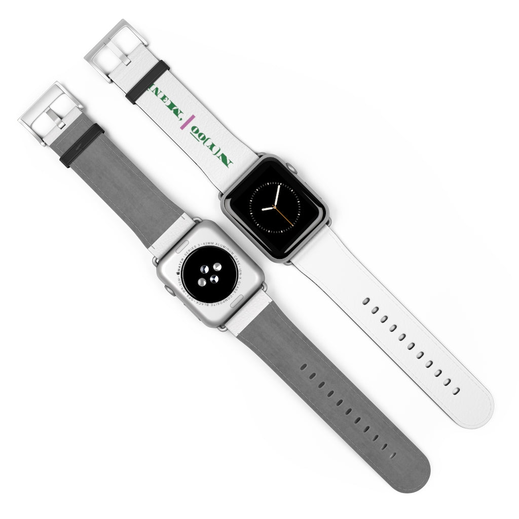 N(y)o͞o ˈMənē Watch Band - Pink Strip