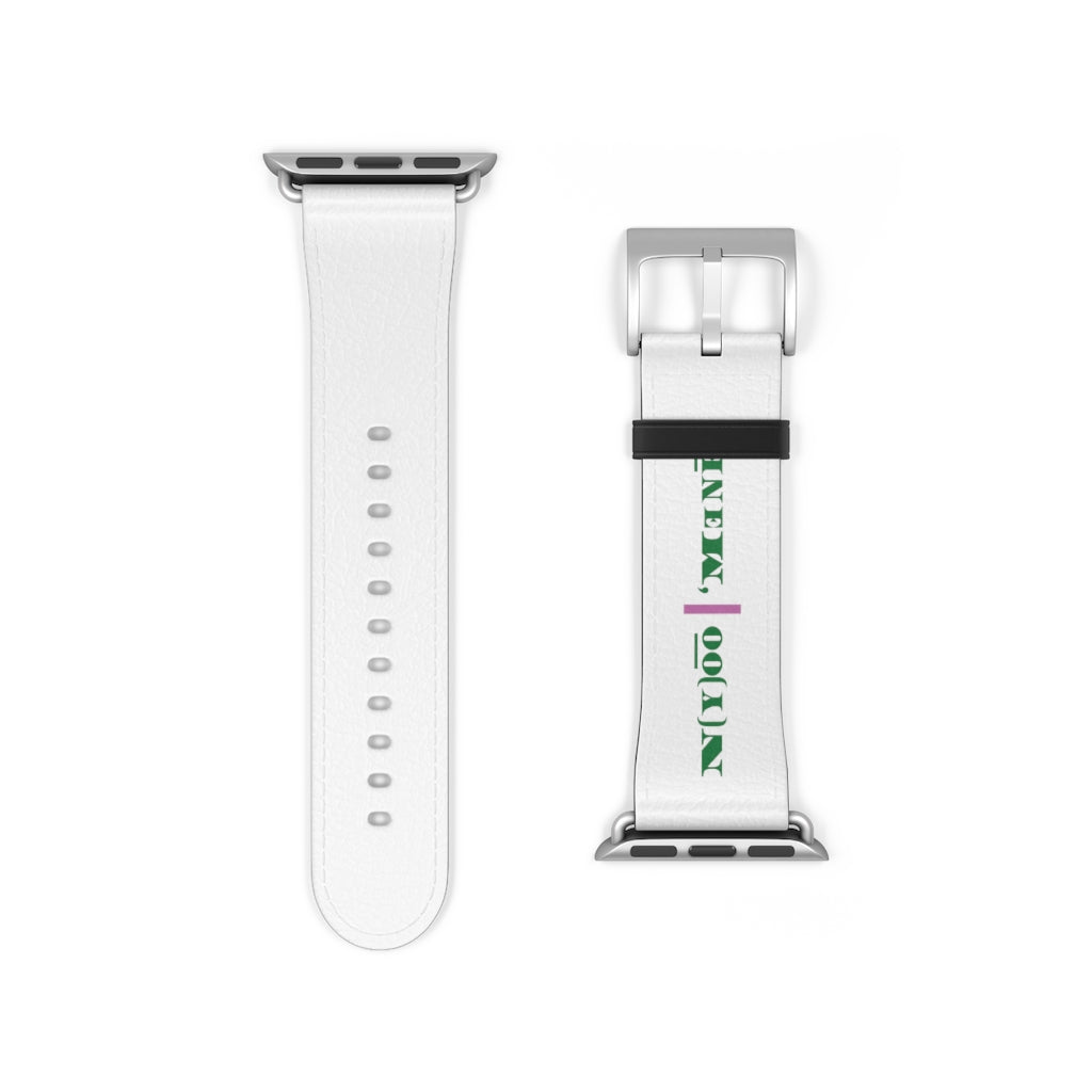 N(y)o͞o ˈMənē Watch Band - Pink Strip
