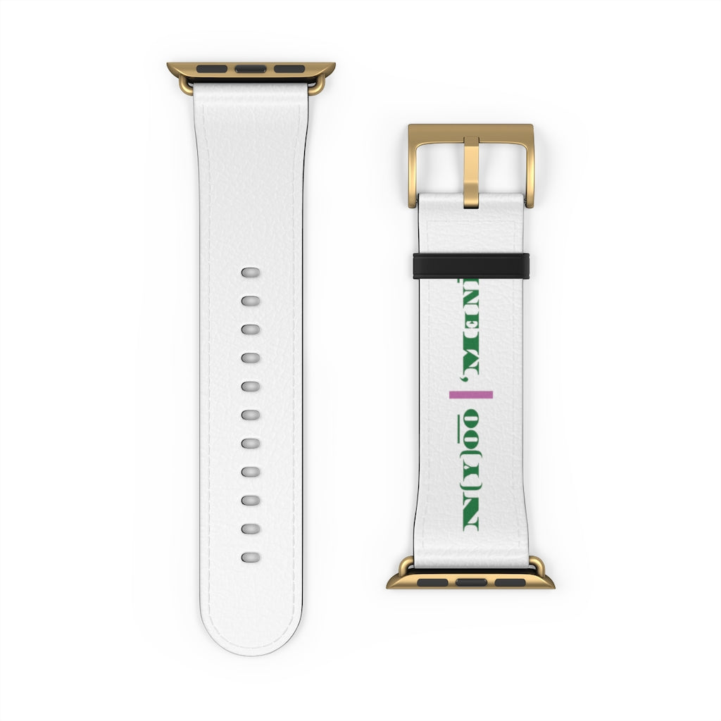 N(y)o͞o ˈMənē Watch Band - Pink Strip