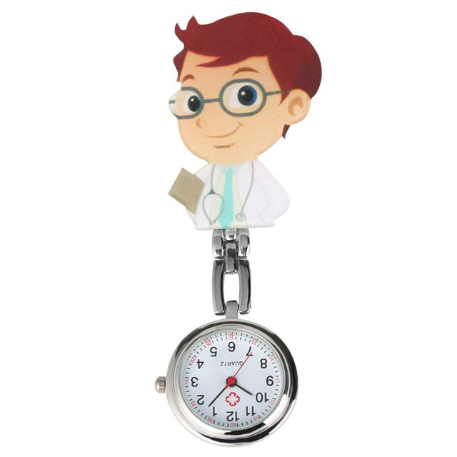Lovely Cartoon Clip Pendant Pocket Watch for Nurse Doctor Clock Gifts Medical Clock Men Women