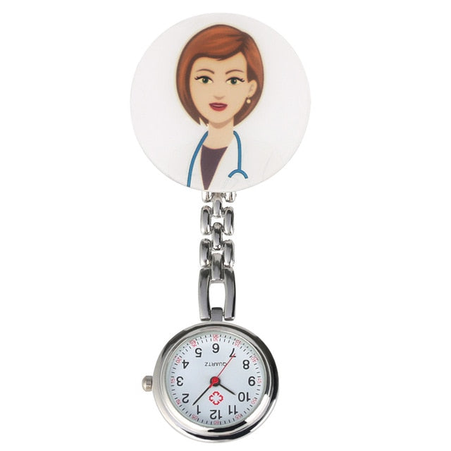 Lovely Cartoon Clip Pendant Pocket Watch for Nurse Doctor Clock Gifts Medical Clock Men Women