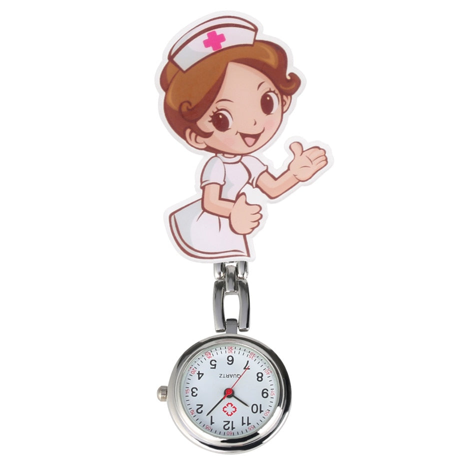 Lovely Cartoon Clip Pendant Pocket Watch for Nurse Doctor Clock Gifts Medical Clock Men Women