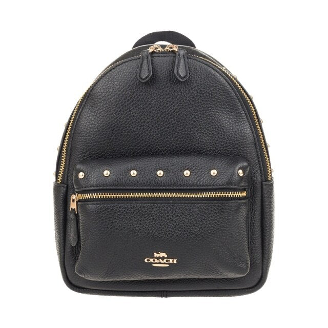 COACH Pebble Leather Studs Mini Charlie Backpack Purse F45070