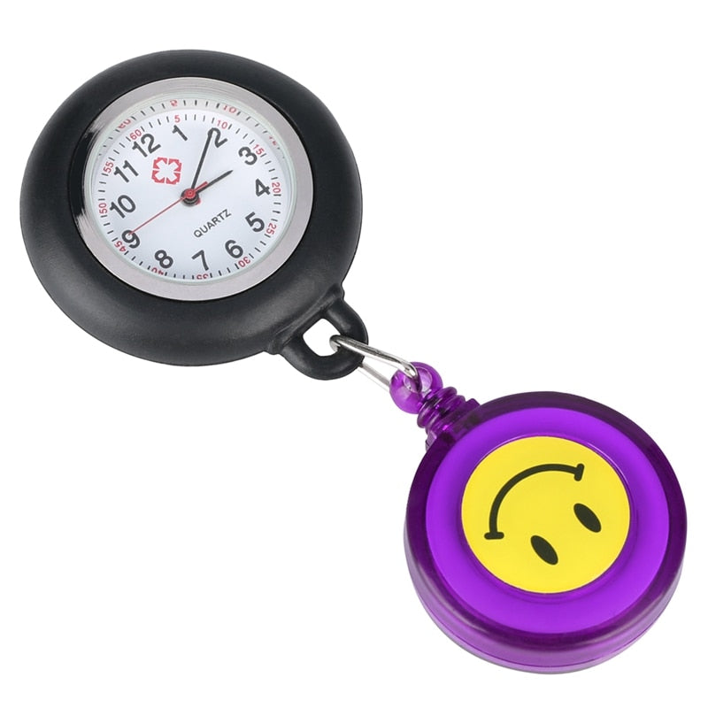 Smiling Clip-On Fob Brooch Pendant Hanging Quartz Pocket Adjustable Watch For Medical Doctor Nurse Watches