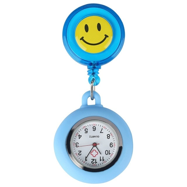 Smiling Clip-On Fob Brooch Pendant Hanging Quartz Pocket Adjustable Watch For Medical Doctor Nurse Watches
