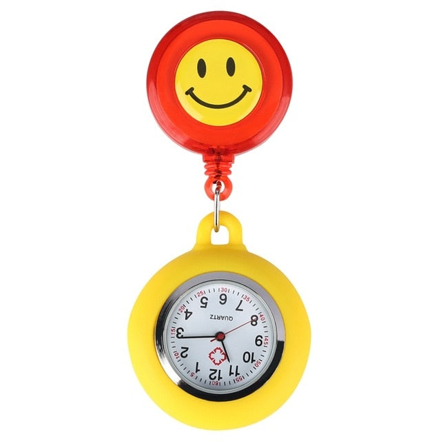 Smiling Clip-On Fob Brooch Pendant Hanging Quartz Pocket Adjustable Watch For Medical Doctor Nurse Watches