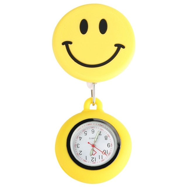 Smiling Clip-On Fob Brooch Pendant Hanging Quartz Pocket Adjustable Watch For Medical Doctor Nurse Watches