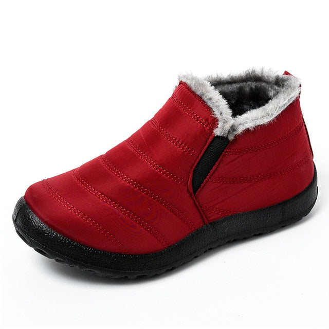 Ultralight Women Winter Waterproof Ankle Snow Boots Botas Mujer Boots Slip-On Flat Casual Shoes Plush Footwear