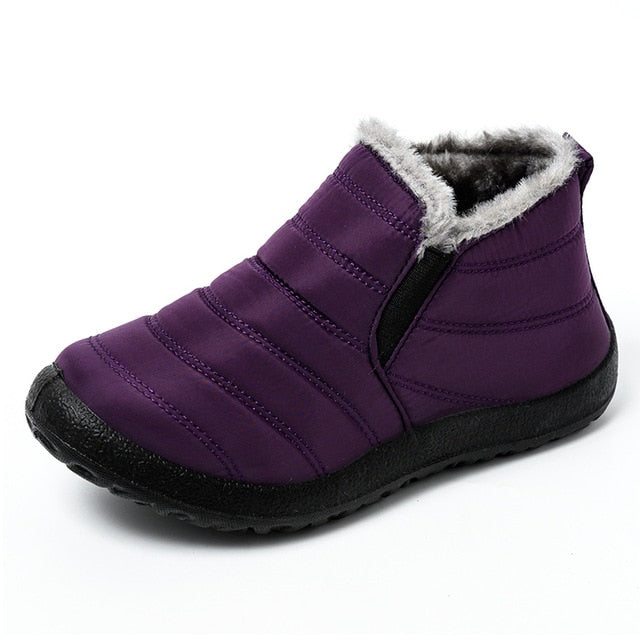 Ultralight Women Winter Waterproof Ankle Snow Boots Botas Mujer Boots Slip-On Flat Casual Shoes Plush Footwear