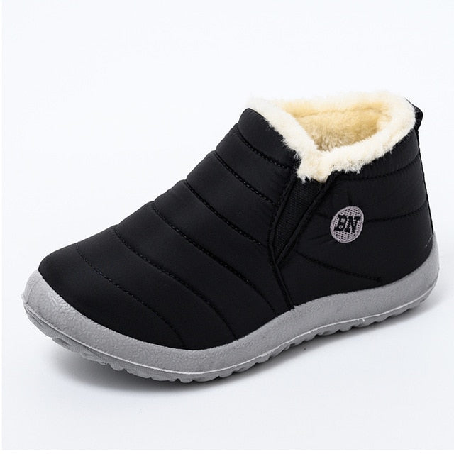 Ultralight Women Winter Waterproof Ankle Snow Boots Botas Mujer Boots Slip-On Flat Casual Shoes Plush Footwear