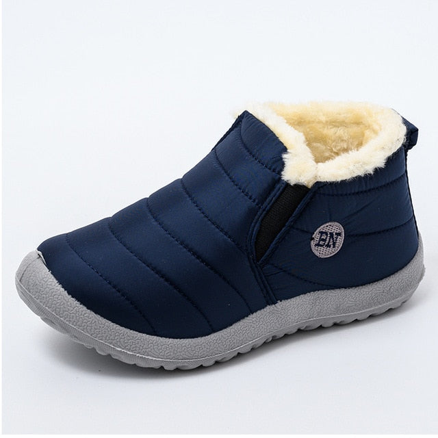 Ultralight Women Winter Waterproof Ankle Snow Boots Botas Mujer Boots Slip-On Flat Casual Shoes Plush Footwear