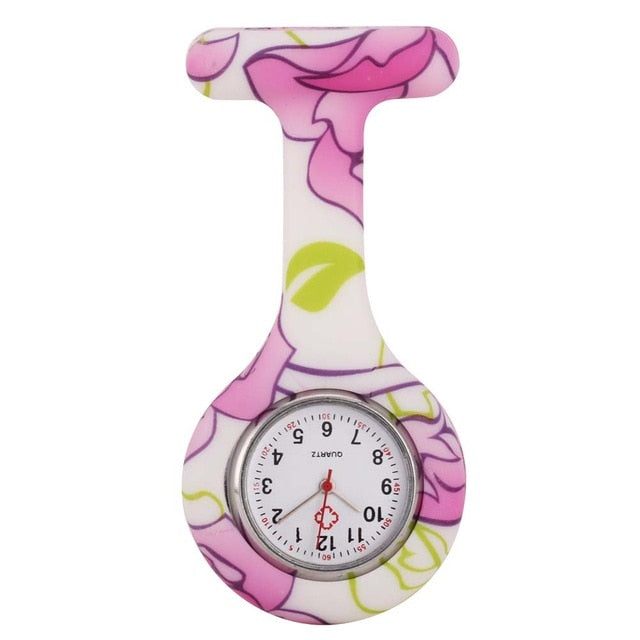 Newly Nurse Watches Printed Style Clip-On Fob Brooch Pendant Pocket Hanging Doctor Nurses Medical Quartz Watch FIF66