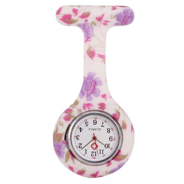 Newly Nurse Watches Printed Style Clip-On Fob Brooch Pendant Pocket Hanging Doctor Nurses Medical Quartz Watch FIF66
