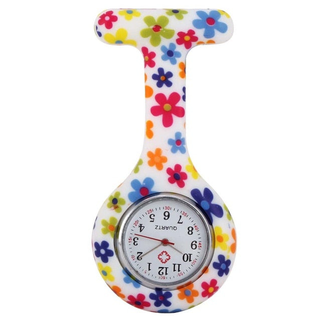 Newly Nurse Watches Printed Style Clip-On Fob Brooch Pendant Pocket Hanging Doctor Nurses Medical Quartz Watch FIF66