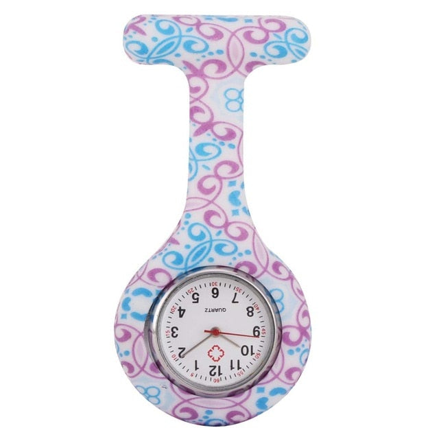 Newly Nurse Watches Printed Style Clip-On Fob Brooch Pendant Pocket Hanging Doctor Nurses Medical Quartz Watch FIF66