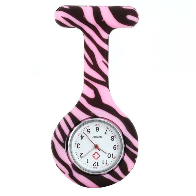 Newly Nurse Watches Printed Style Clip-On Fob Brooch Pendant Pocket Hanging Doctor Nurses Medical Quartz Watch FIF66
