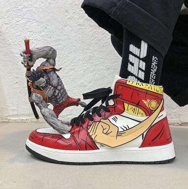 Sneakers Men Canvas Shoes Casual Vulcanized Shoes Male High Top Sneakers Cartoon Lace Up Breathable Trainers Zapatillas Hombre