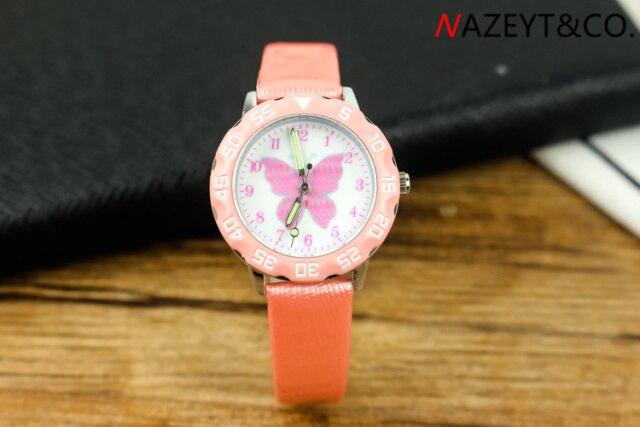 promotion luxury brand children watch beauty butterfly dial girls cartoon wristwatch cute annimal design boys quartz gift clock