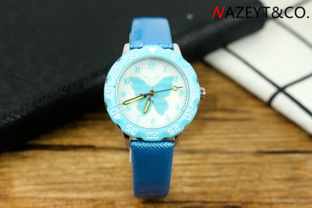 promotion luxury brand children watch beauty butterfly dial girls cartoon wristwatch cute annimal design boys quartz gift clock