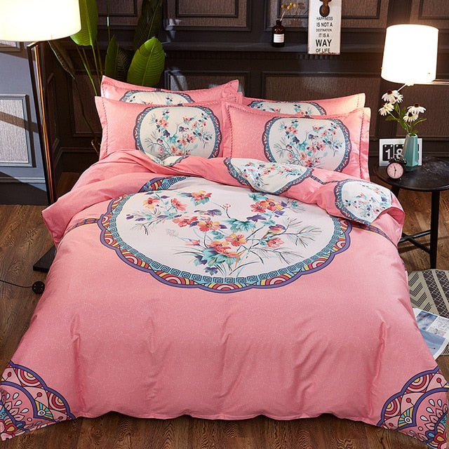 Luxury Classical Chinese Style Bedding Set 4pcs 100% Pima Cotton Blue and White Porcelain Duvet Cover Bed Sheet 2 Pillowcase