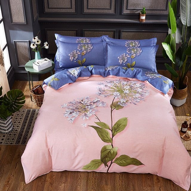 Luxury Classical Chinese Style Bedding Set 4pcs 100% Pima Cotton Blue and White Porcelain Duvet Cover Bed Sheet 2 Pillowcase