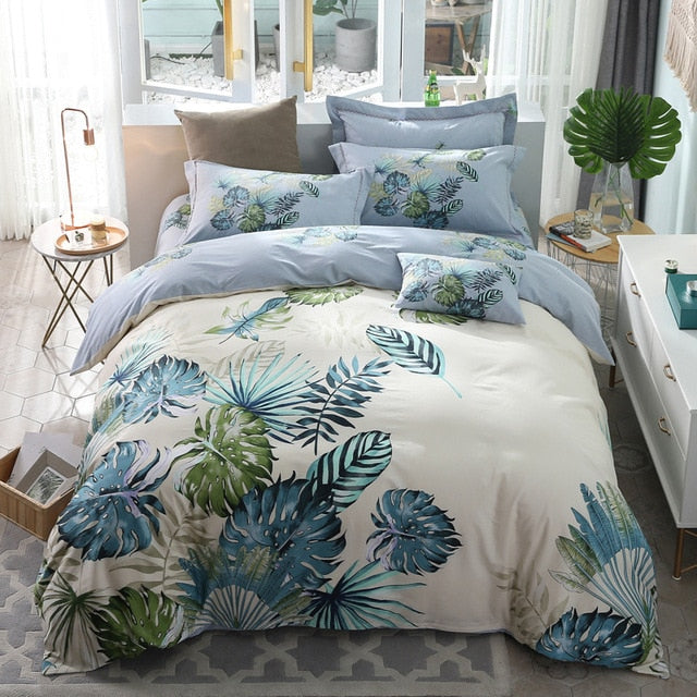 Luxury Classical Chinese Style Bedding Set 4pcs 100% Pima Cotton Blue and White Porcelain Duvet Cover Bed Sheet 2 Pillowcase