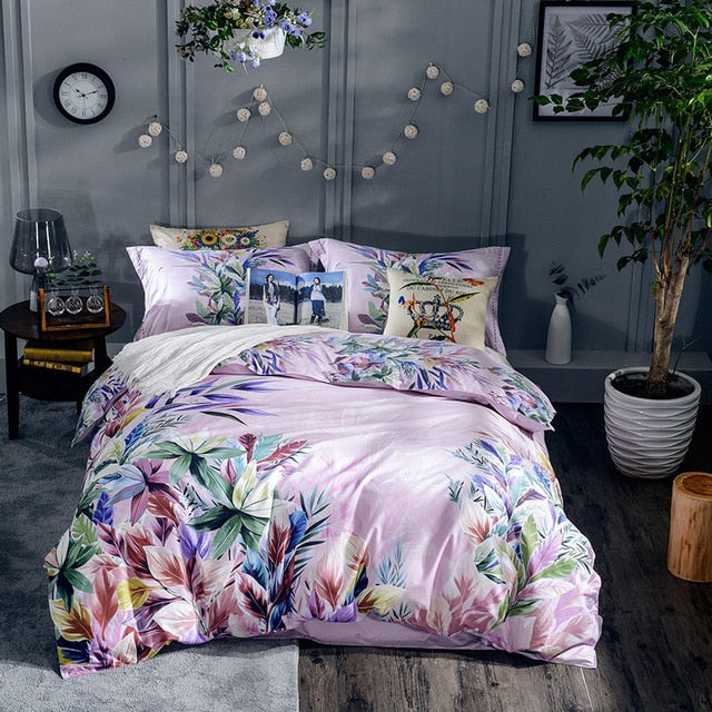 Luxury Classical Chinese Style Bedding Set 4pcs 100% Pima Cotton Blue and White Porcelain Duvet Cover Bed Sheet 2 Pillowcase