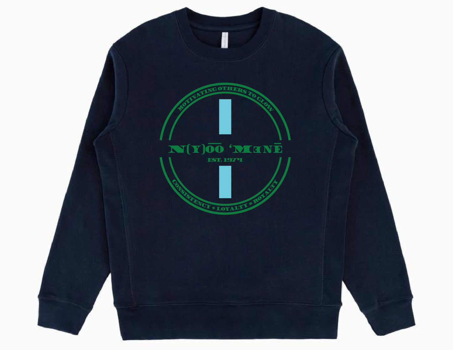 Organic Crewneck Pullover - Blue Strip