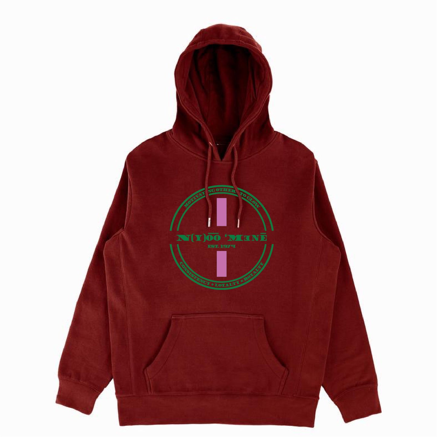 Organic Hooded Pullover - Pink Strip