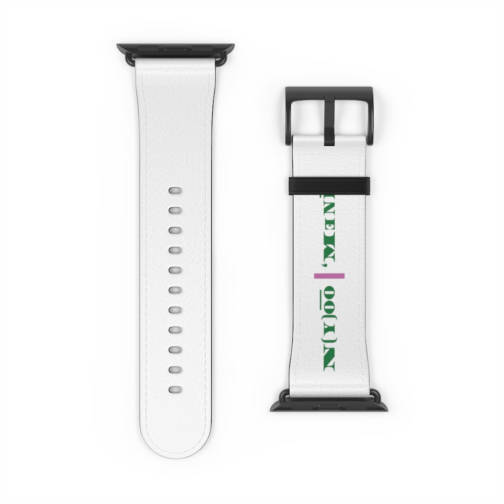 N(y)o͞o ˈMənē Watch Band - Pink Strip
