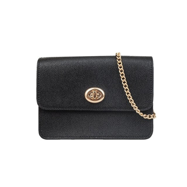 COACH Bowery Gold Chain Crossbody Leather Turnlock Shoulder Bag F31387