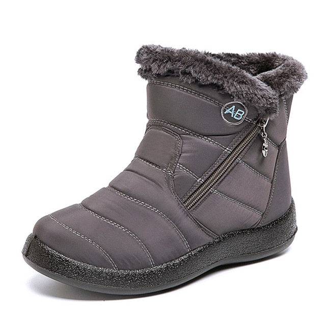 Women's Non-Slip Winter Snow Boots Fur Ankle Down Waterproof Booties Botas Mujer Sizes 40-43