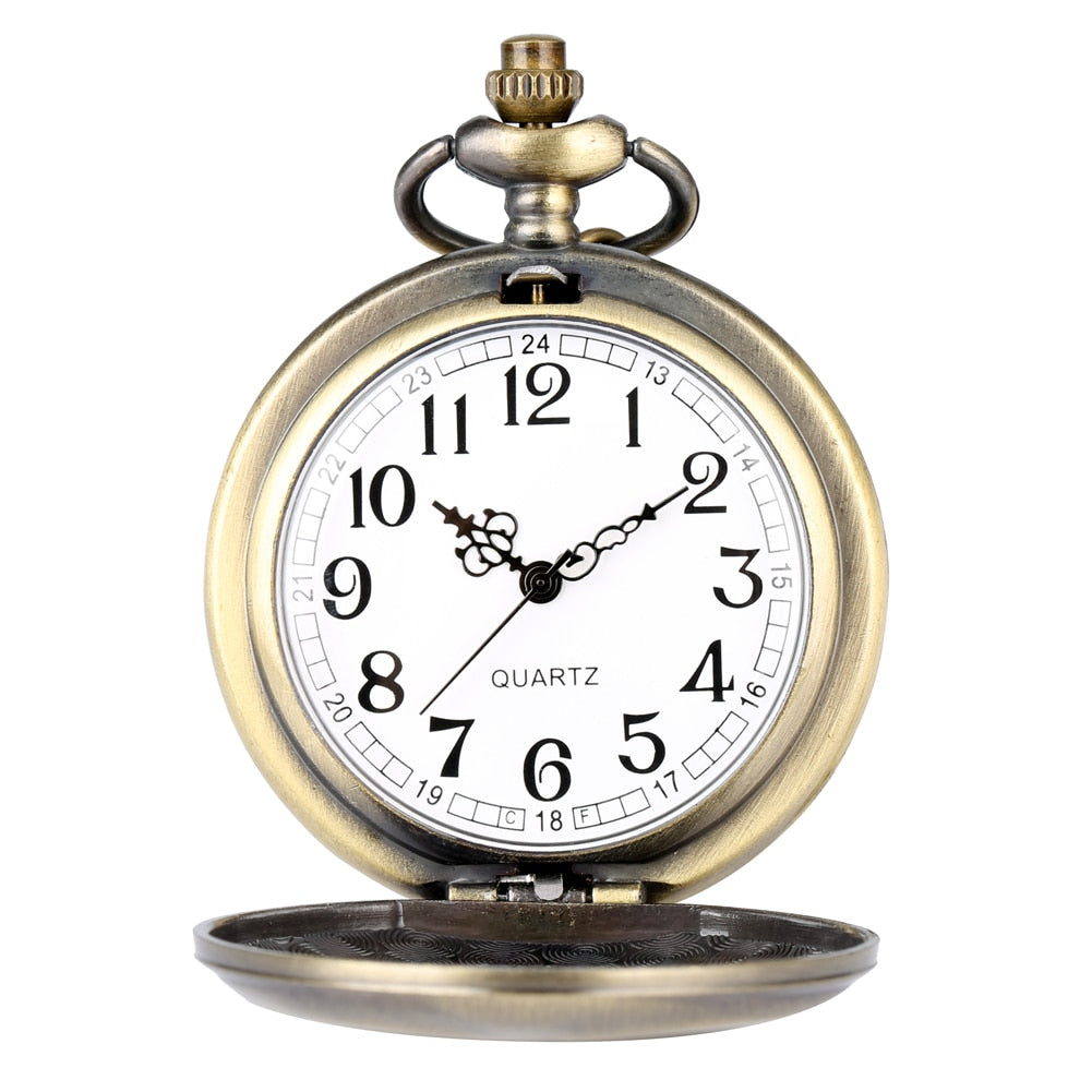Retro Bronze Hogwarts School H Quartz Pocket Watch Analog Necklace Pendant Chain Women Mens relogio Montres with Gifts Accessory