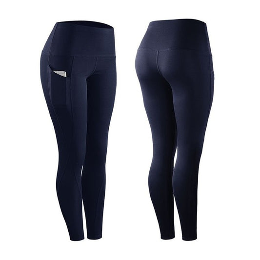 Women's Riding Fitness Elastic Compression Leggings High-Waist Sports Leggings Belt Training Fitness Pants
